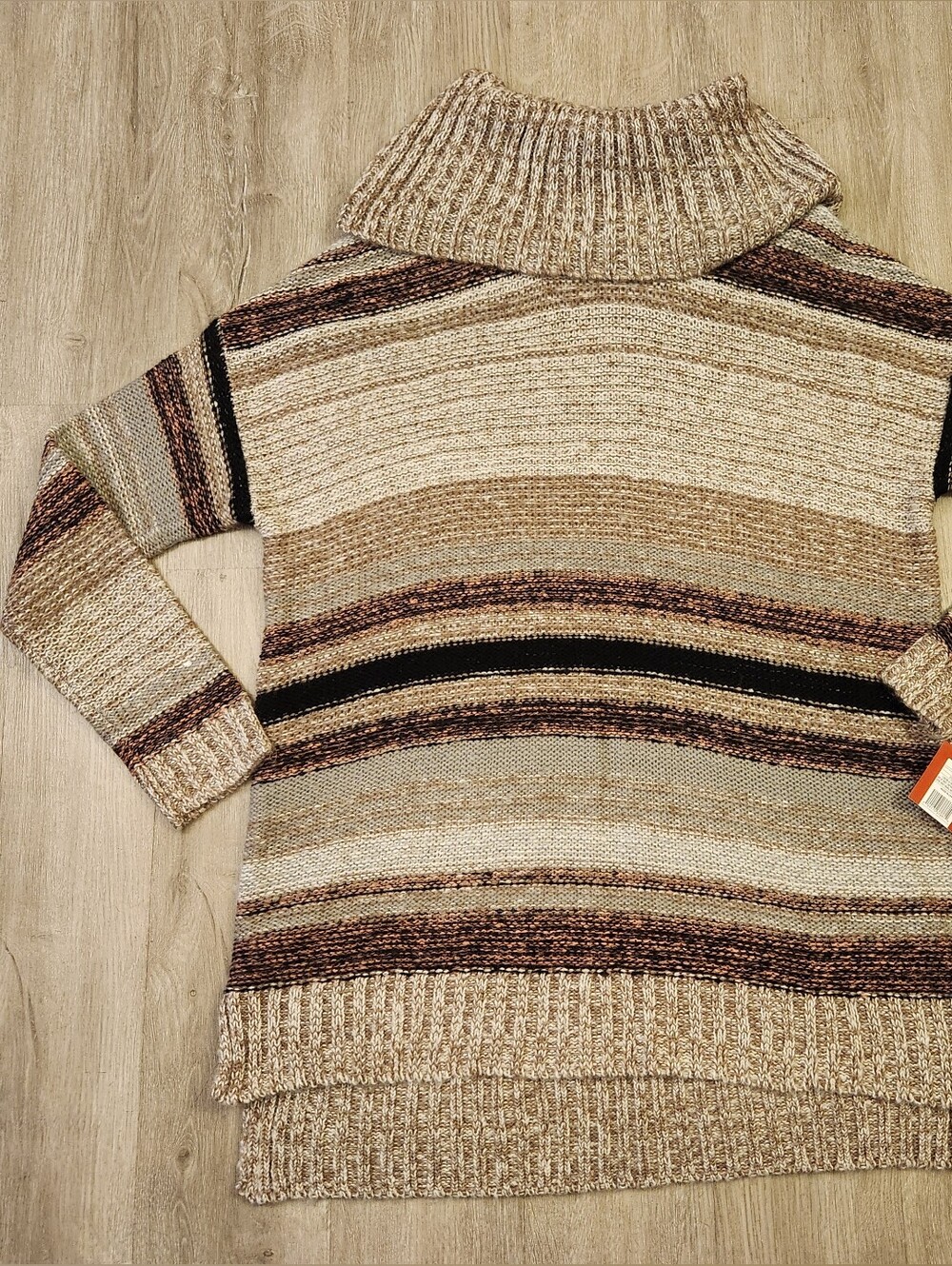 Womens Mossimo Crowl Neck Tunic Sweater Knit Earth Tones Size 2XL New